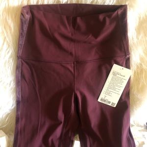 New burgundy high waisted leggings